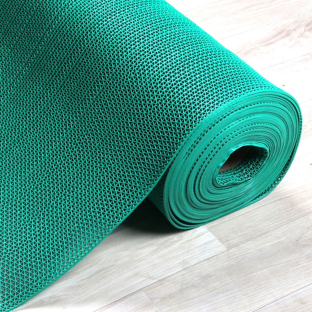 미끄럼방지매트 웨이브 초록(폭90cm*두께3.5T*길이15M)롤단위